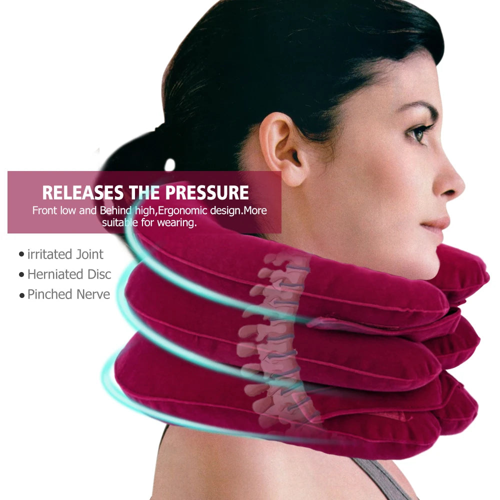 Cervical Neck Traction Device,Relief for Chronic Neck & Shoulder Alignment Pain,Inflatable Neck Stretcher Collar for Home Relief